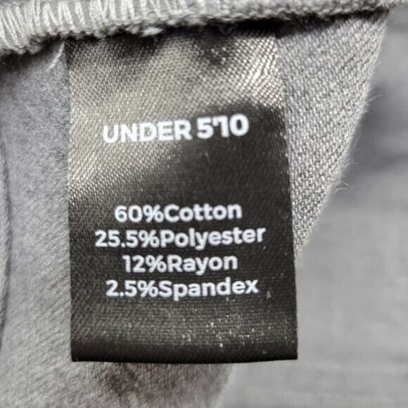 Under 5'10 Jeans NEW Men's 28X27 Dyed Charcoal Stretch Denim Slim Leg Mid Rise - Picture 8 of 10